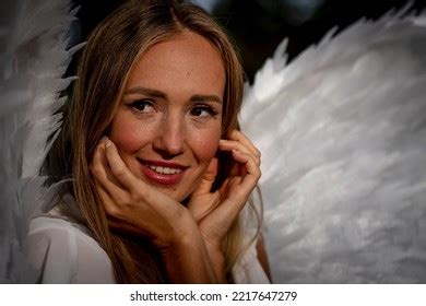 Gorgeous Blonde Model Poses Outdoors While Stock Photo 2217647279 Shutterstock