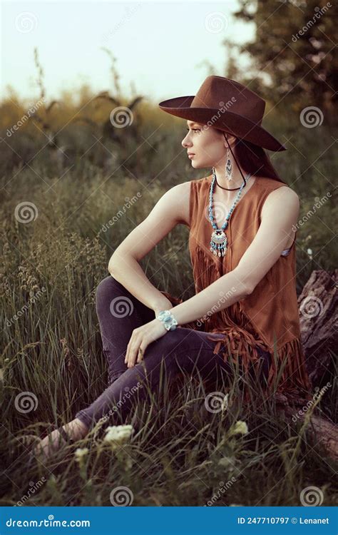 Country Western Style Portrait Stock Image Image Of Style Freedom