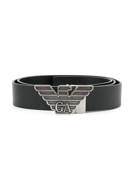 Emporio Armani Logo Buckle Belt Black Farfetch