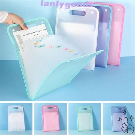 LAN A4 File Folder Portable Organize Bag Transparent Vertical Organ Box