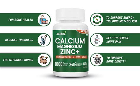 Buy Calcium Magnesium Zinc with D3, K2, B12, Boron, Cissus