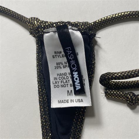 Metallic Golden String Bikini Thong Size Depop