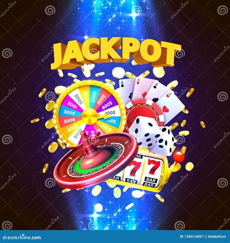 Jackpot Casino Big Win Collage Banner. Stock Vector - Illustration of