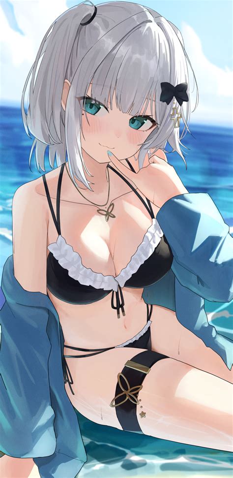 Ronununn Kaga Sumire Vspo Absurdres Highres Girl Bare Shoulders Bikini Black