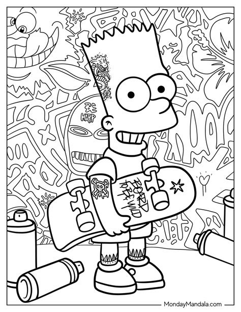 20 Bart Simpson Coloring Pages Free Pdf Printables