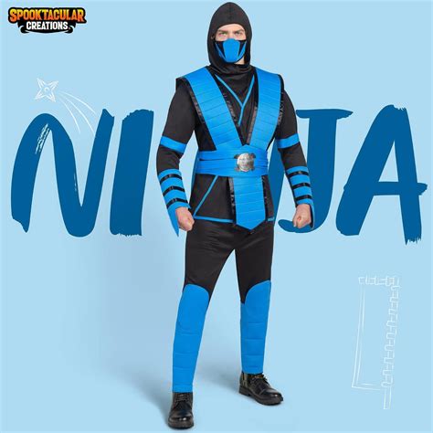 Men Blue Ninja Costume Set For Adult Halloween Spooktacular Creations