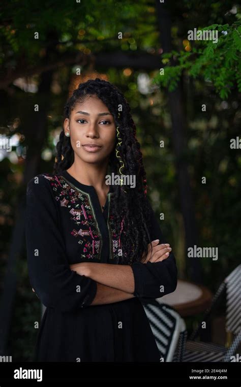 Portrait Of Confident Afro Latina Woman With Dreadlocks In Her Business Stock Photo Alamy