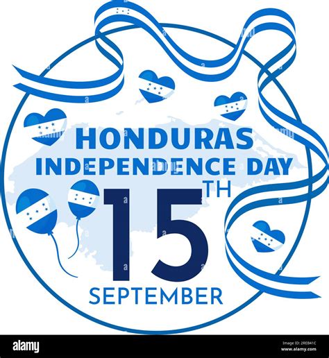 Ilustración Del Vector Del Día Feliz De La Independencia De Honduras El 15 De Septiembre Con El