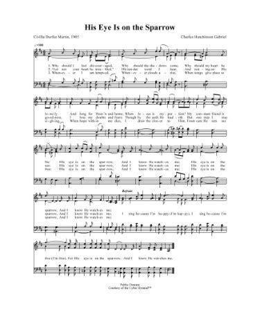 👁 His Eye Is On The Sparrow Sheet Music PDF - (PRINTABLE)