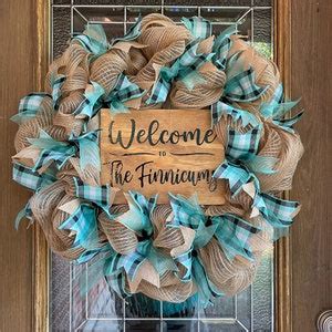 Welcome Wreath, Welcome Wreath Front Door, Family Welcome Wreath, Front ...