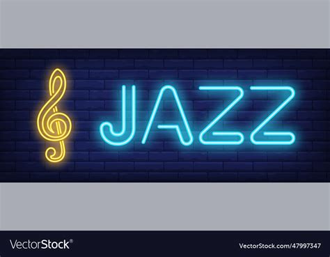 Jazz Neon Sign Royalty Free Vector Image VectorStock