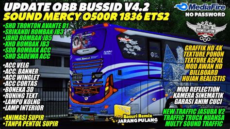 OBB BUSSID TERBARU V4 2 SOUND MERCY O500R 1836 ETS2 GRAFIK HD 4K