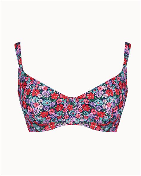 Kitsch Kate Balcony Bikini Top Floral Print Tkd Lingerie