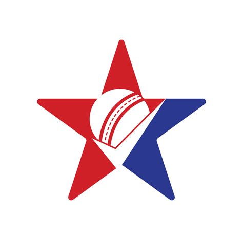 Berpr Fen Sie Cricket Sternform Konzept Vektor Logo Design Cricket