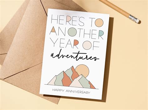 Happy Anniversary Card, Mountain Anniversary Card, Here's to Another