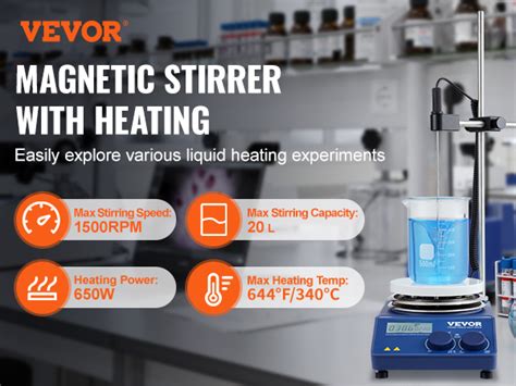 Vevor Magnetic Stirrer Hot Plate Max F C Rpm Hot Plate