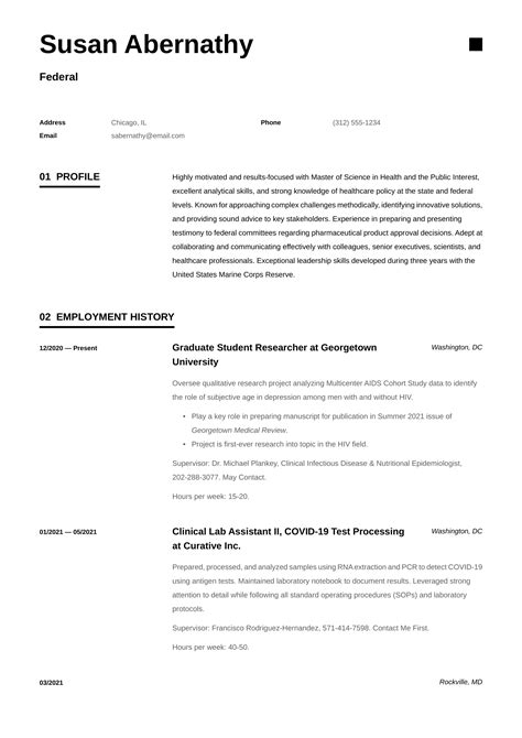 Federal Resume Example & Writing Guide