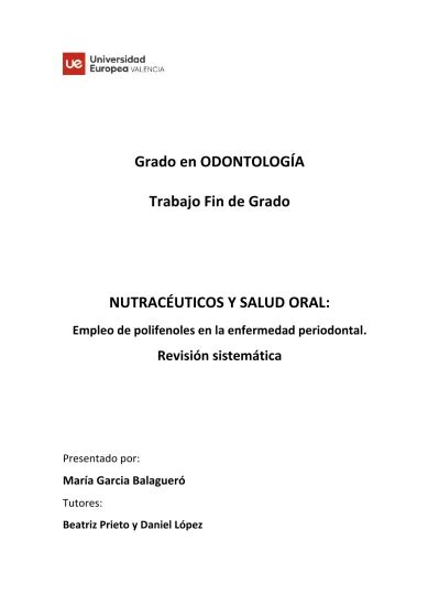 Bibliograf A Grado En Odontolog A Trabajo Fin De Grado