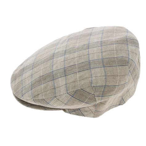 Piedmont Linen And Cotton Beige Flat Cap Crambes Reference 8097