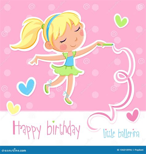 Buon Compleanno - Piccola Ballerina Illustrazione di Stock