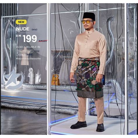 SLIM FIT Baju Melayu Bulan Bintang NUDE Shopee Malaysia