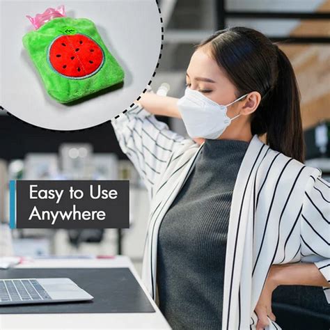 Rectangle PVC WATERMELON SMALL HOT WATER BAG WITH COVER FOR PAIN RELIEF Size 0 15 L Model
