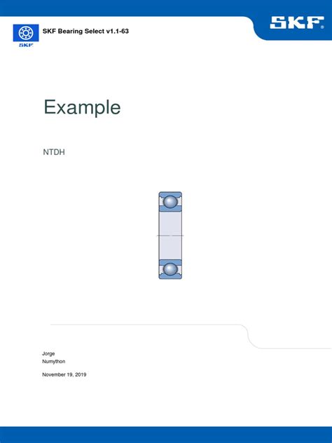 Example: SKF Bearing Select v1.1-63 | PDF | Bearing (Mechanical ...