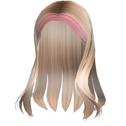 Wavy Hime Cut In Blonde And Pink Roblox