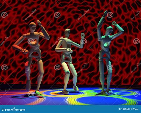 Disco robots stock illustration. Illustration of robots - 1425634