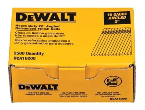 Clavos Para Acabado Dewalt 20 Grados 2 Pulgadas 16ga Paq Envío gratis