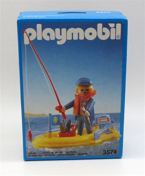 New Vintage Sealed 1991 Playmobil 3574 Fisherman With Boat Made In