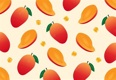 Premium Vector Fresh Mango Illustration Pattern Mango Fruit Lemon