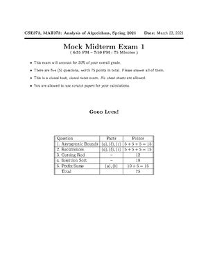 Hw4 Fourth HW CSE373 MAT373 Analysis Of Algorithms Fall 2022