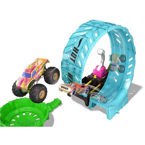 Hot Wheels Monster Trucks Epic Loops Challenge Exclusive Play Set Glow In The Dark Mattel