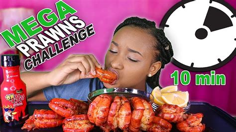 X Spicy Mega Prawns Challenge In Mins Seafood Boil Mukbang