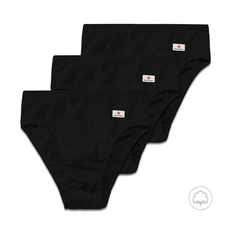 Bikini De Algod N Sweet Cotton Con El Stico Recubierto En Cintura Pack X Negro Boston Ropa