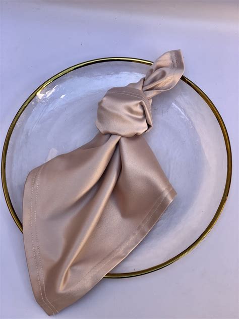 Nude Satin Napkin Tied With A Knot
