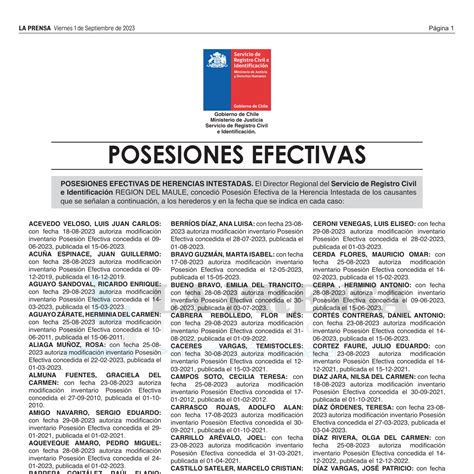 Posesiones Efectivas De Septiembre De Pdf Docdroid