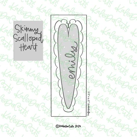 Skinny Scallop Heart Cookie Cutter Kaleidacuts