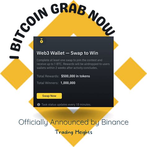 Last Chance To Win 1 BTC Or 500k Airdrop Binance Swa Trading