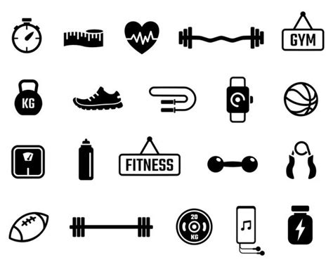 Fitness Clip Art Gym Vector Art Exercise Silhouette Images Png | Etsy