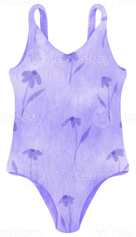 Free Bikini P Rpura Trajes De Ba O Estilo Acuarela Para Elemento Decorativo Png With
