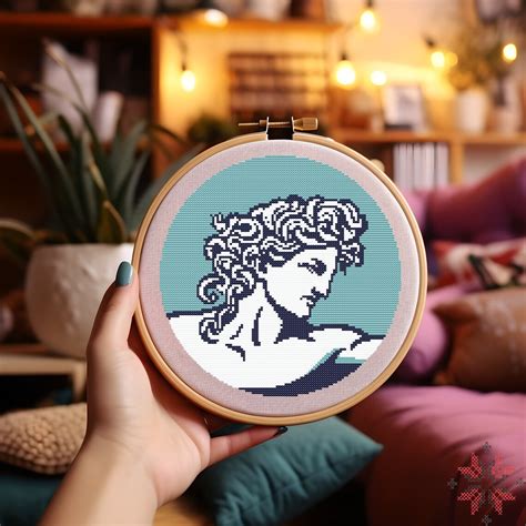 Apollon Greek God Cross Stitch Pattern Mythological Embroidery Design