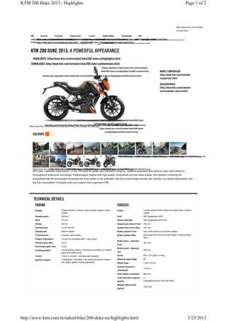 Naked Bike 200 Duke PDF