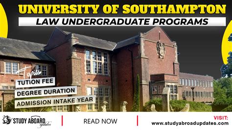 University Of Southampton Law Undergraduate Programs