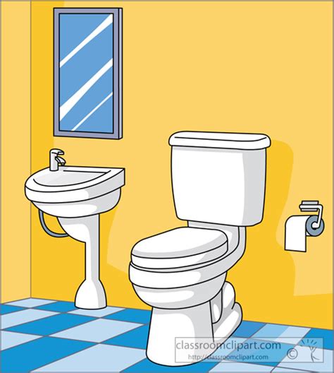 Household Clipart- toilet_sink_in_bathroom - Classroom Clipart