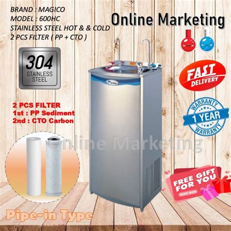 Stainless Steel Heavy Duty Hot Cold Pipe In Water Cooler Water Dispenser With Double Housing
