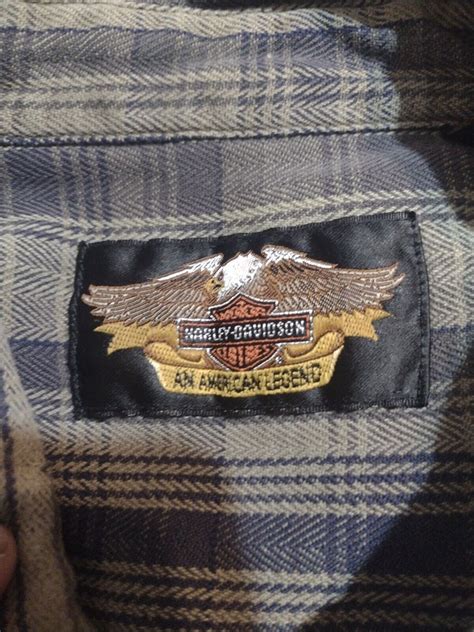 Mens Harley Davidson Heavyweight Snap Button Long Sl Gem