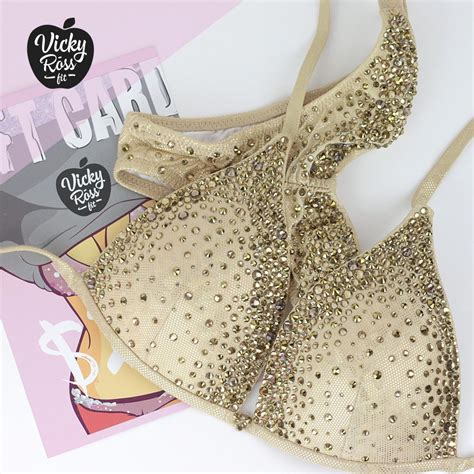 Gold Bikini Competition Suit Npc Ifbb Fitness Bikini Vicky Ross Fit