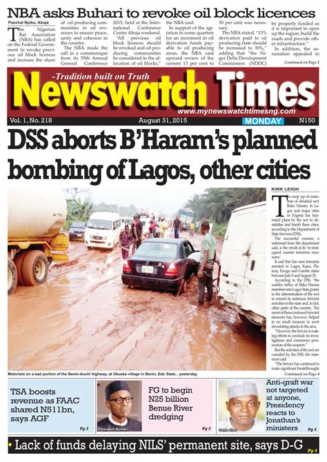 Monday E Version 31 August 2015 By Daily Newswatch Issuu